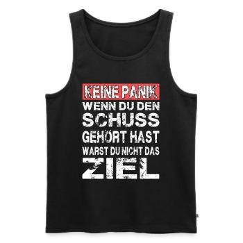 Keine Panik Gamer Shooter Gaming Spruch - Männer Premium Bio Tank Top - Schwarz - Vorne - Michal (187cm)