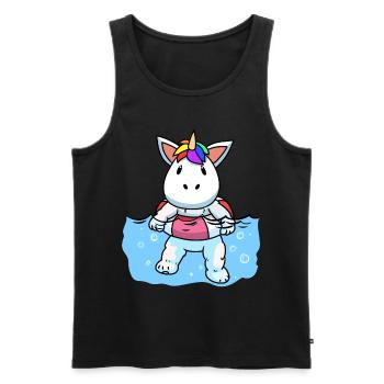 Licorne bébé natation piscine loisirs enfants - Débardeur bio Premium Homme - noir - Devant - Michal (187cm)