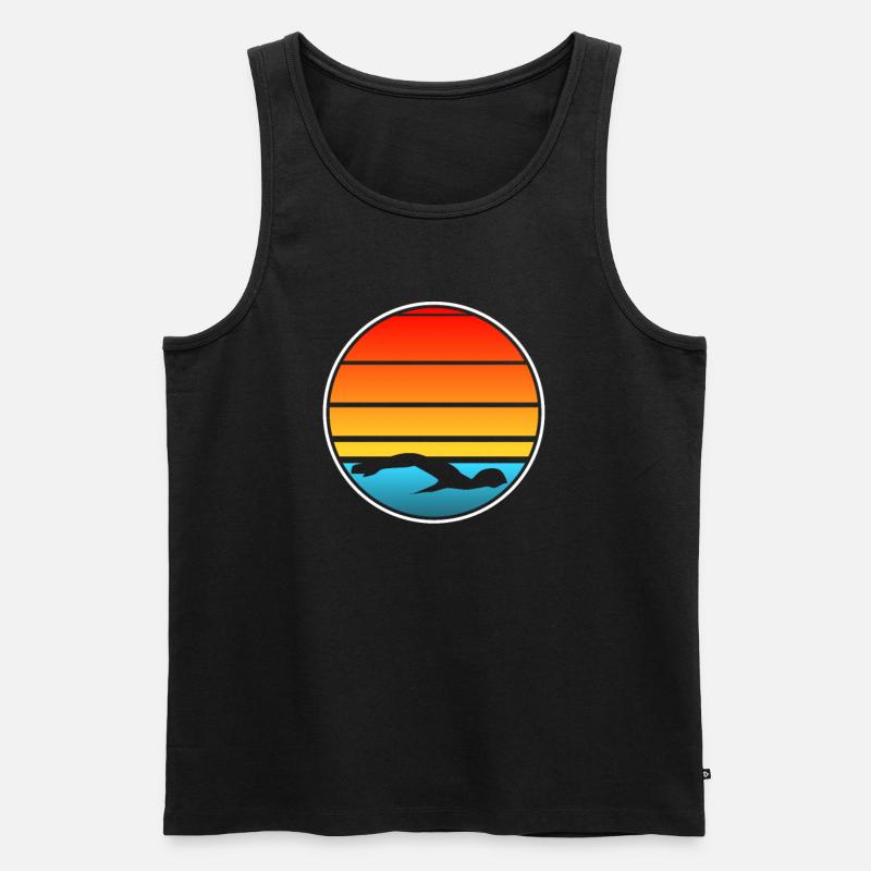 Schwimmer - Männer Premium Bio Tank Top - Schwarz