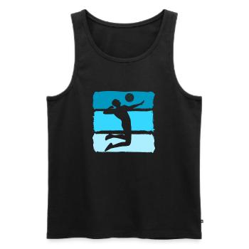 Vintage Volleyball Volleyballer - Débardeur bio Premium Homme - noir - Devant - AI Model Male 178 light (178cm)