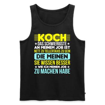 Lustiges Koch Sprüche Küchenchef Küche - Männer Premium Bio Tank Top - Schwarz - Vorne - Michal (187cm)