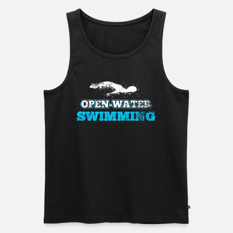 Schwimmen - Männer Premium Bio Tank Top - Schwarz