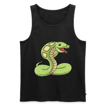 Cobra Reptilien Schlange Wildtiere Exotische Tiere - Männer Premium Bio Tank Top - Schwarz - Vorne - Michal (187cm)