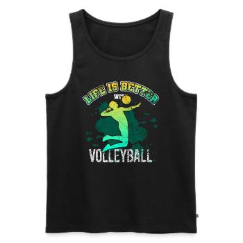 Vintage Volleyballspieler Volleyball - Männer Premium Bio Tank Top - Schwarz - Vorne - AI Model Male 178 light (178cm)