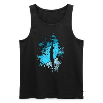 Cadeau de plongée vintage - Débardeur bio Premium Homme - noir - Devant - AI Model Male 178 light (178cm)