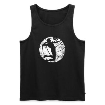 Retro Volleyball Volleyballspieler Beachvolleyball - Männer Premium Bio Tank Top - Schwarz - Vorne - AI Model Male 178 light (178cm)