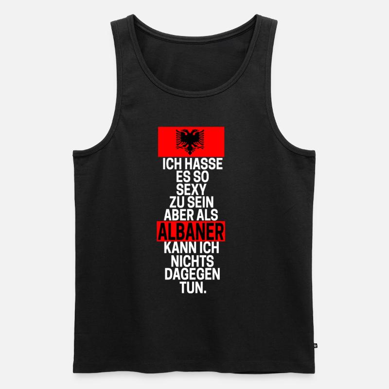 Albaner Sprüche - Männer Premium Bio Tank Top - Schwarz