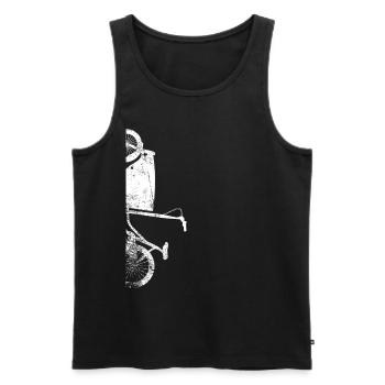Cadeau de vélo de vélo cool messenger - Débardeur bio Premium Homme - noir - Devant - Michal (187cm)