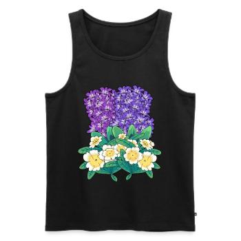 Spring flowers flower easter nature summer flora - Men's Premium Organic Tank Top - black - Front - AI Model Male 178 light (178cm)