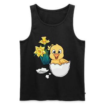 Happy Easter Chicks Easter Egg Kids Baby Chick Egg Egg - Men's Premium Organic Tank Top - black - Front - AI Model Male 178 light (178cm)