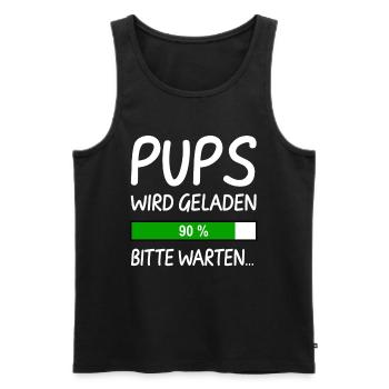 Pups Wird Geladen Bitte Warten - Männer Premium Bio Tank Top - Schwarz - Vorne - AI Model Male 178 light (178cm)