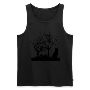 Nature Nature Loups Loups Faune Écologie - Débardeur bio Premium Homme - noir - Devant - Michal (187cm)