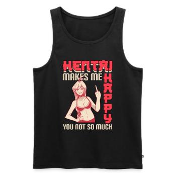 Hentai Ahegao Lewd Anime Manga Gift - Débardeur bio Premium Homme - noir - Devant - AI Model Male 178 light (178cm)