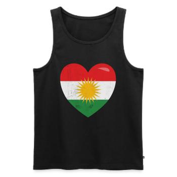 Kurdistan t shirt - Men's Premium Organic Tank Top - black - Front - Michal (187cm)
