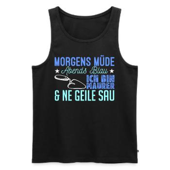 Maurer Beruf Maurermeister Baustelle - Männer Premium Bio Tank Top - Schwarz - Vorne - Michal (187cm)