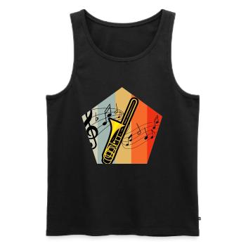Posaune - Männer Premium Bio Tank Top - Schwarz - Vorne - AI Model Male 178 light (178cm)
