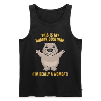 Wombat Marsupial Forest Safari Gift - Men's Premium Organic Tank Top - black - Front - AI Model Male 178 light (178cm)