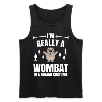Wombat marsupial Australie cadeau - Débardeur bio Premium Homme - noir - Devant - Michal (187cm)
