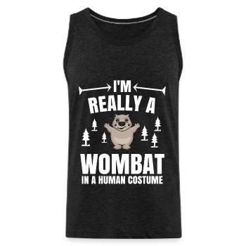 Wombat Beuteltier Australien Geschenk - Männer Premium Bio Tank Top - Anthrazit - Vorne - Alexander (188cm)