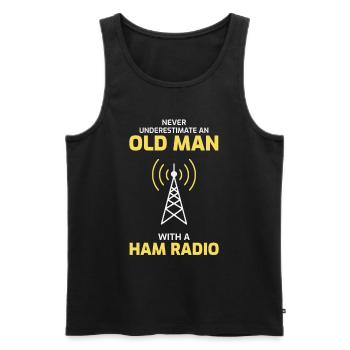 Amateur Ham Radio Funny Gift - Débardeur bio Premium Homme - noir - Devant - AI Model Male 178 light (178cm)