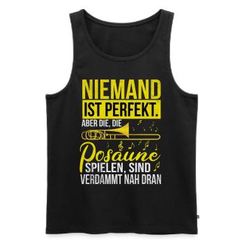 Posaune - Männer Premium Bio Tank Top - Schwarz - Vorne - Michal (187cm)