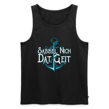 Sabbel Nich Dat Geit - Männer Premium Bio Tank Top - Schwarz - Vorne - AI Model Male 178 light (178cm)