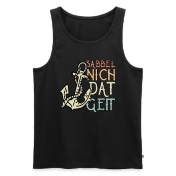 Sabbel Nich Dat Geit - Vintage Anker Motiv - Männer Premium Bio Tank Top - Schwarz - Vorne - Michal (187cm)
