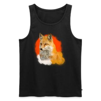 Renard renards illustration design animal cadeau - Débardeur bio Premium Homme - noir - Devant - AI Model Male 178 light (178cm)