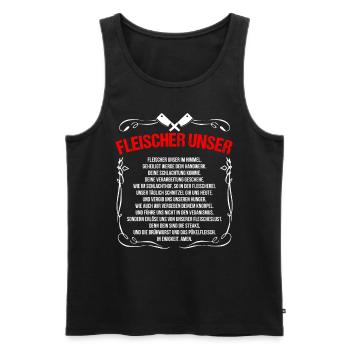 Fleischer Unser Metzger Fleischer Schlachter Gebet - Männer Premium Bio Tank Top - Schwarz - Vorne - Michal (187cm)