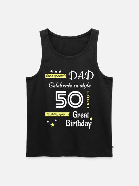 50th Birthday Gift for Dad - Men's Premium Organic Tank Top - black