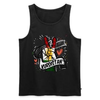 Kurdistan Kurde Kurden Geschenk azadi Rojava irak - Männer Premium Bio Tank Top - Schwarz - Vorne - AI Model Male 178 light (178cm)