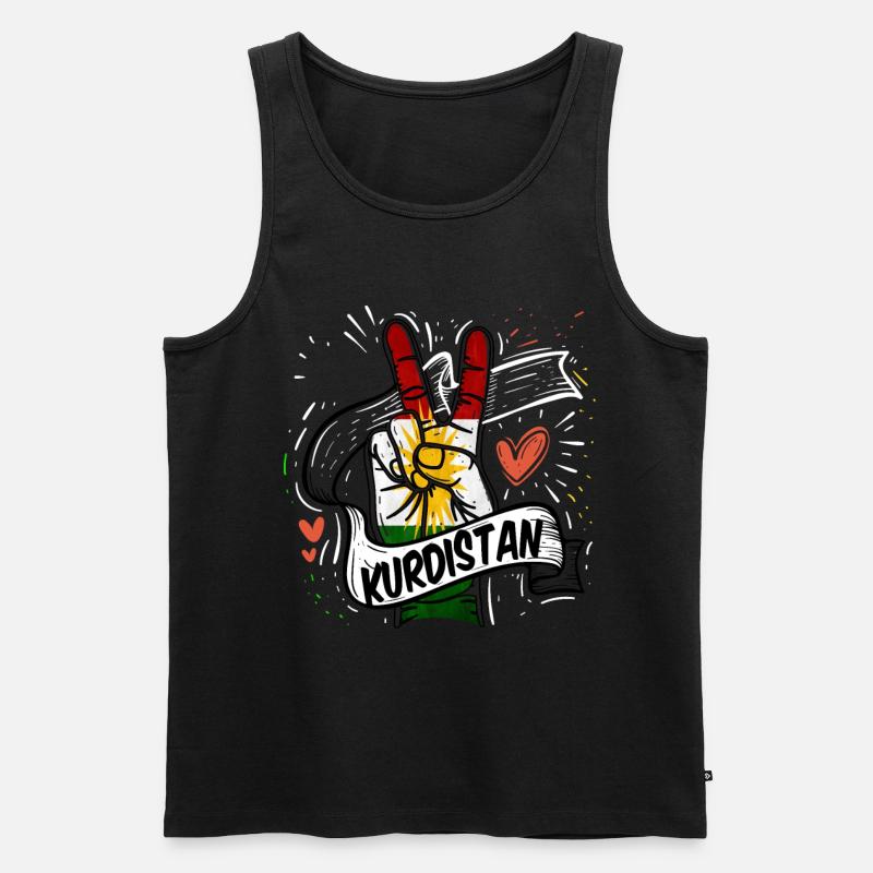 Kurdistan Kurdes Kurdes cadeau azadi rojava irak - Débardeur bio Premium Homme - noir