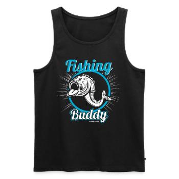 Vintage Fischkopf Angler Dorsch - Männer Premium Bio Tank Top - Schwarz - Vorne - Michal (187cm)