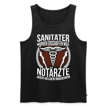 Sanitäter Ambulanz Erste Hilfe - Männer Premium Bio Tank Top - Schwarz - Vorne - Michal (187cm)