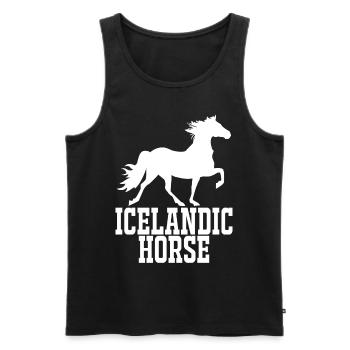 Islandpferd - Männer Premium Bio Tank Top - Schwarz - Vorne - AI Model Male 178 light (178cm)