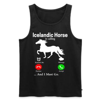 Cheval islandais Tölt Islande saga Isi cadeau Islandais - Débardeur bio Premium Homme - noir - Devant - Michal (187cm)