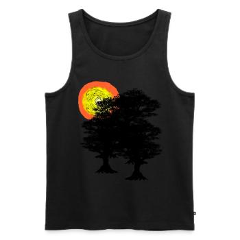 Soleil arbres arbre forêt nature écologie environnement - Débardeur bio Premium Homme - noir - Devant - Michal (187cm)