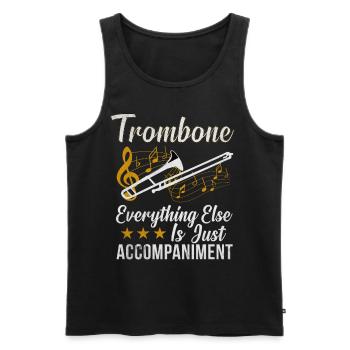 Posaune - Männer Premium Bio Tank Top - Schwarz - Vorne - AI Model Male 178 light (178cm)