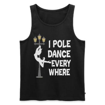 Pole Dance Pole Dance Burlesque Strip Gift - Débardeur bio Premium Homme - noir - Devant - AI Model Male 178 light (178cm)