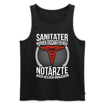 Sanitäter Rettungssanitäter Notarzt Geschenk - Männer Premium Bio Tank Top - Schwarz - Vorne - Michal (187cm)