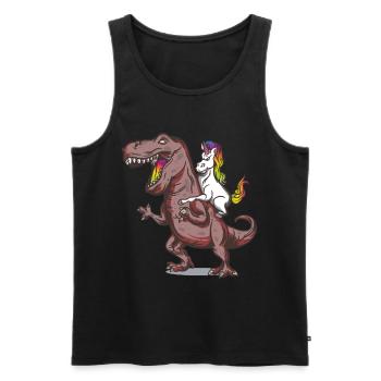 Rex licorne dino - Débardeur bio Premium Homme - noir - Devant - AI Model Male 178 light (178cm)