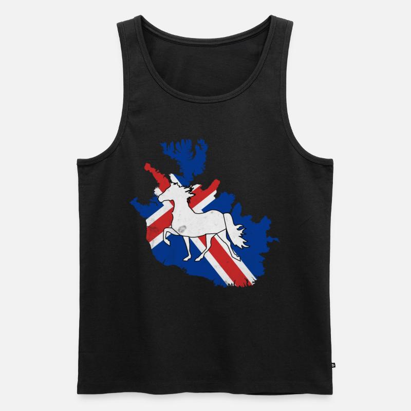 Islandpferd - Männer Premium Bio Tank Top - Schwarz