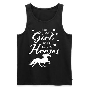 Islandpferd Tölt - Männer Premium Bio Tank Top - Schwarz - Vorne - Michal (187cm)