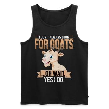 goat - Men's Premium Organic Tank Top - black - Front - Michal (187cm)
