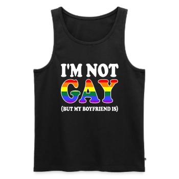 Gay gay pride - Débardeur bio Premium Homme - noir - Devant - AI Model Male 178 light (178cm)