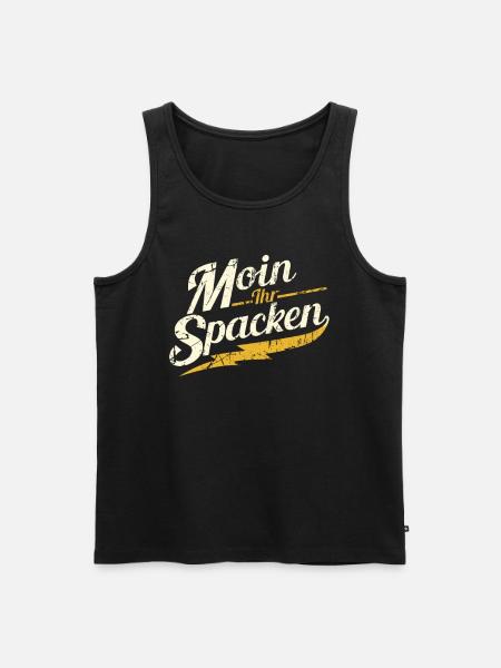 Moin Ihr Spacken Retro Spruch - Männer Premium Bio Tank Top - Schwarz