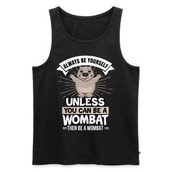 Wombat - Men's Premium Organic Tank Top - black - Front - Michal (187cm)