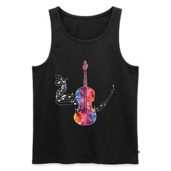 Violine - Männer Premium Bio Tank Top - Schwarz - Vorne - AI Model Male 178 light (178cm)