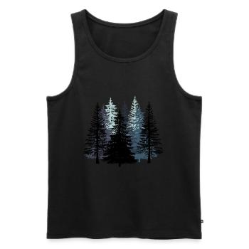 Forêt Noire blanc Nature Nature Sapin Sapin - Débardeur bio Premium Homme - noir - Devant - AI Model Male 178 light (178cm)
