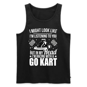 T-shirt GoKart - Débardeur bio Premium Homme - noir - Devant - AI Model Male 178 light (178cm)